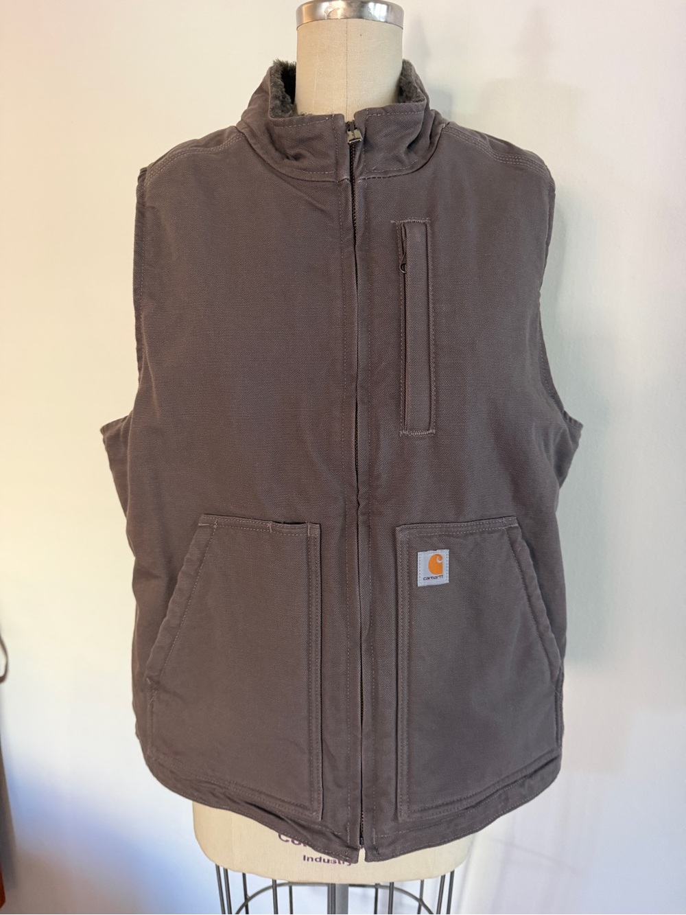 Carhartt Dark Brown Sherpa-Lined Work Vest